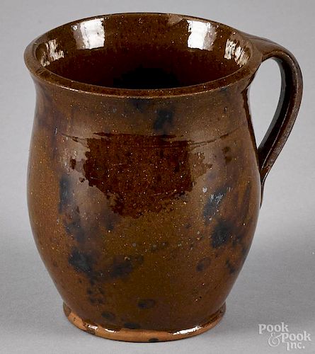Redware pitcher, 19th c., 5 3/4'' h.