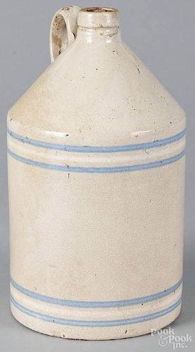 Ohio stoneware whiskey jug, 19th c., impressed R. C. P. Co Akron O on base