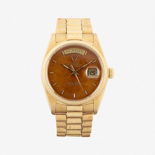 ROLEX OYSTER PERPETUAL DAY-DATE YELLOW GOLD WATCH