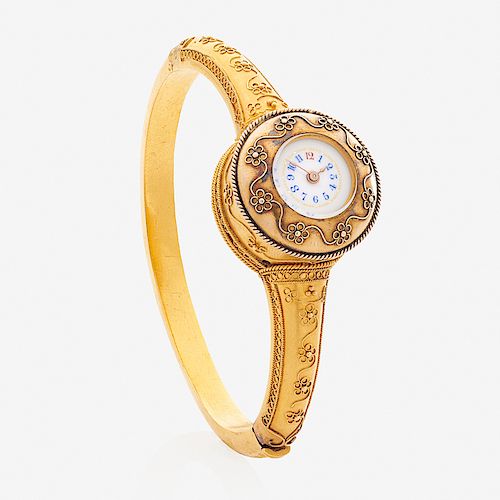 EARLY 20TH C. YELLOW GOLD WATCH BRACELET