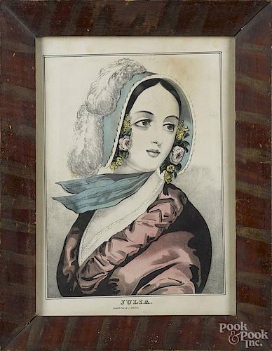 J. Baillie lithograph, titled Julia, retaining a period painted frame, 16 1/2'' x 12 3/4''.