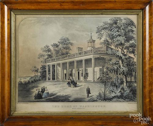 Currier & Ives color lithograph, titled The Home of Washington, 11 1/2'' x 15 1/2''.