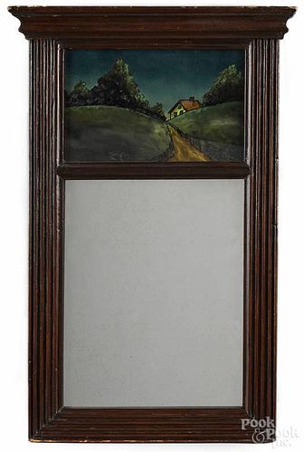Sheraton mahogany mirror, 19th c., 19 1/4'' x 11''.