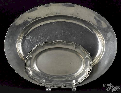 English pewter oval platter, ca. 1785, bearing the mark of Joseph Spackman & Co. of London