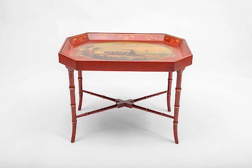 Tole Painted Tray Table