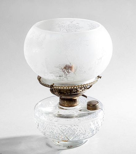 Pressed Glass Kerosene Lamp