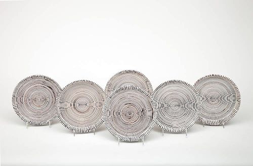 Set of Six Pottery Bowls, Modern