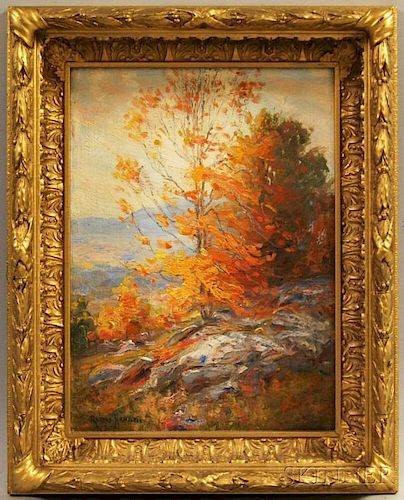 Robert Hamilton (American, 1877-1954)      Landscape with Autumn Colors.