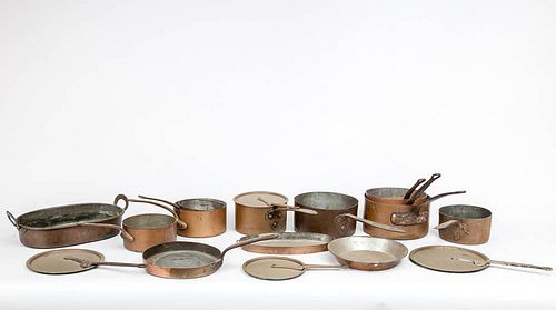 Group of Twelve Copper Cooking Articles