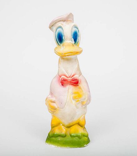 Polychrome Molded Plaster Donald Duck Figure