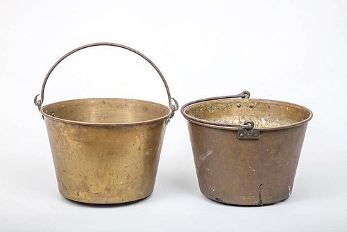 Two Brass Peat Buckets