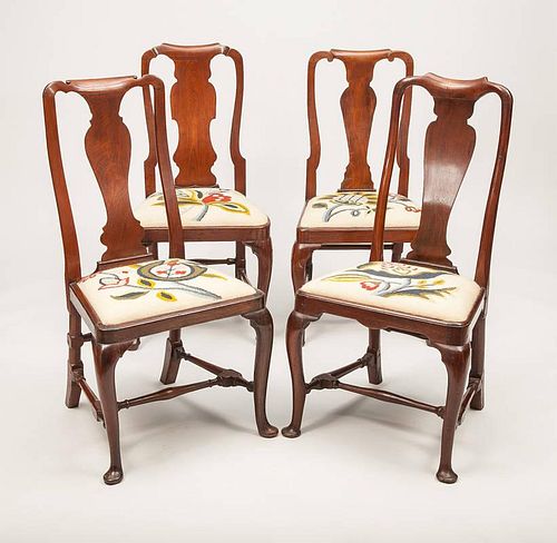 Assembled Set of Four Queen Anne Mahogany Side Chairs