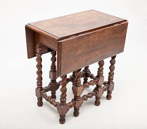 William and Mary Style Diminutive Oak Gate-Leg Table