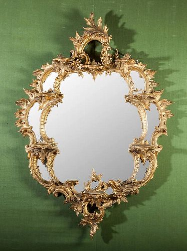 Chippendale Style Carved Giltwood Mirror