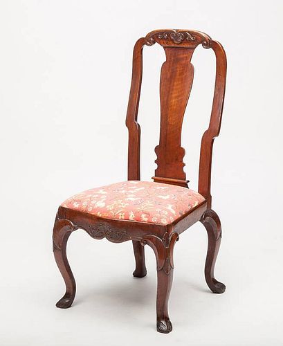 George III Style Carved Walnut Side Chair