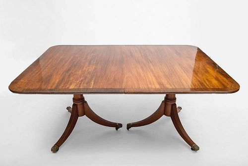 George III Style Mahogany Two-Pedestal Dining Table