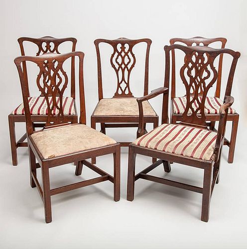 Five George III Style Mahogany Chairs