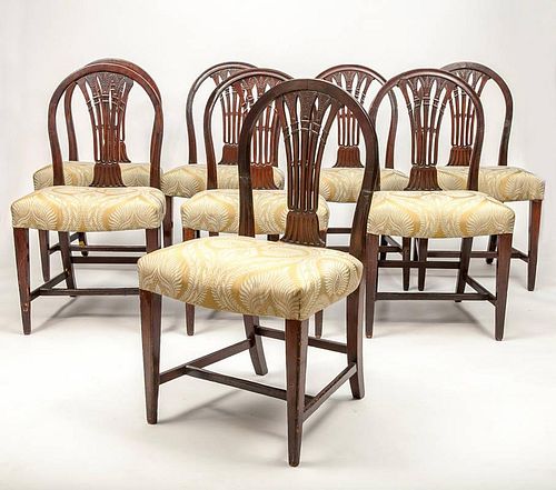 Set of Eight George III Style Mahogany Side Chairs
