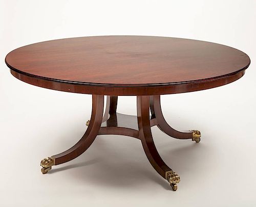 Regency Style Brass-Mounted Mahogany Extension Dining Table