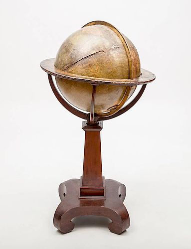 English Mahogany Terrestrial Floor Globe