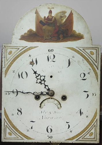 George III Style Inlaid Mahogany Long Case Clock