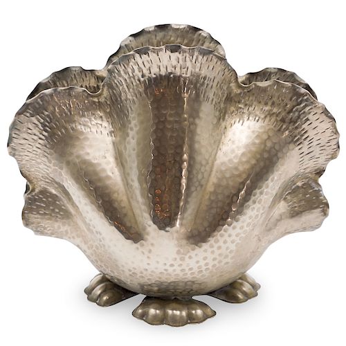 Art Deco Silver Plated Floral Bud Planter