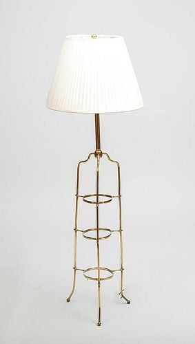 English Brass Three-Tier Cake Stand, Mounted as a Lamp