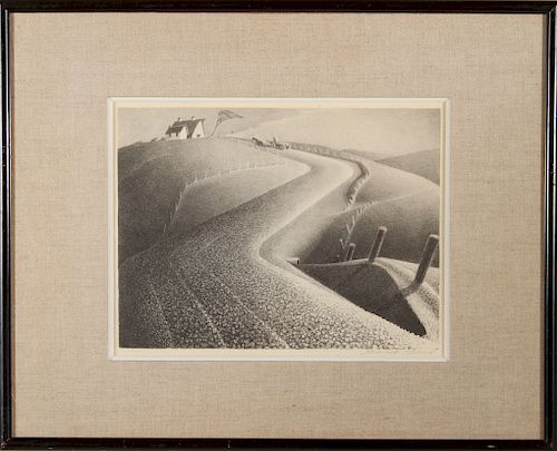 Grant Wood "March" AAA Lithograph