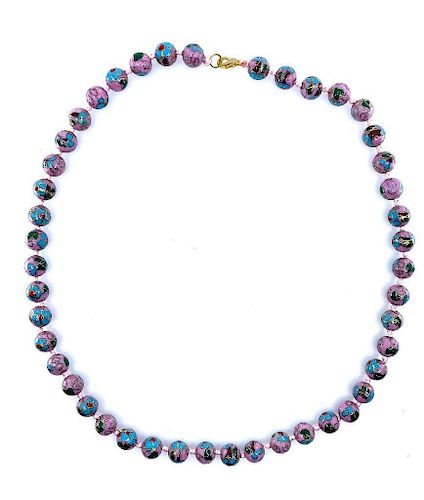 Colorful Cloisonne Necklace