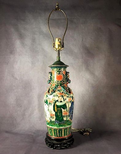 Chinese Porcelain Vase, Fitted as a Table Lamp