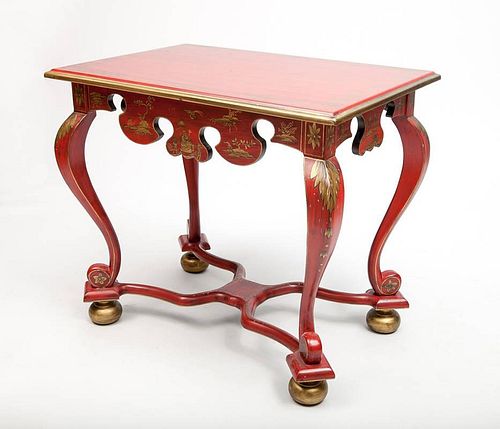 Chinoiserie Red-Stained Center Table
