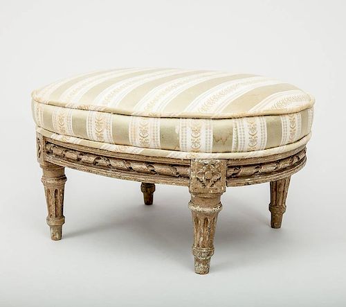 Louis XVI Style Carved and Painted Tabouret