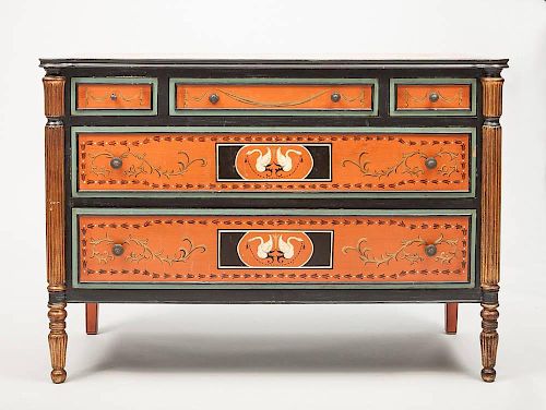 Italian Neoclassical Style Painted Commode, in the Etruscan Taste, Modern
