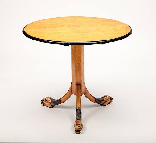 Swedish Neoclassical Style Maple and Parcel-Gilt Pedestal End Table