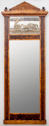 Biedermeier Style Mahogany and Birch Pier Mirror