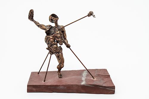 Surrealist Cast Bronze Brutalist Sculpture