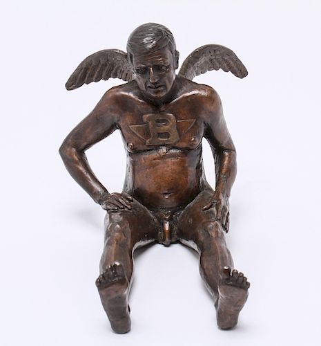 Surrealist Winged Man Bronze Sculpture