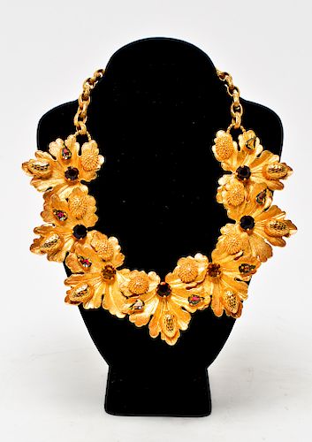 Dominique Aurientis Gold-Tone Foliate Necklace