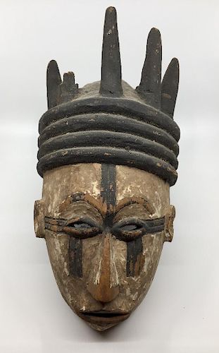 Carved and Polychromed African Mask