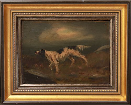 CF Monogrammed Running Dog Oil on Canvas
