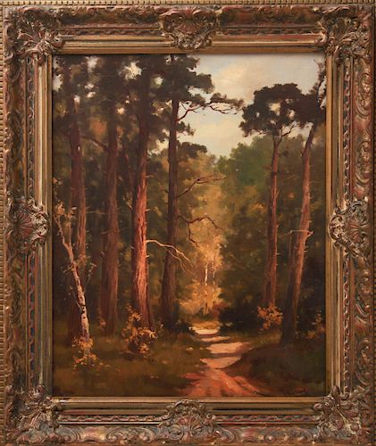 Hartman Signed "Forest Landscape" Oil on Canvas
