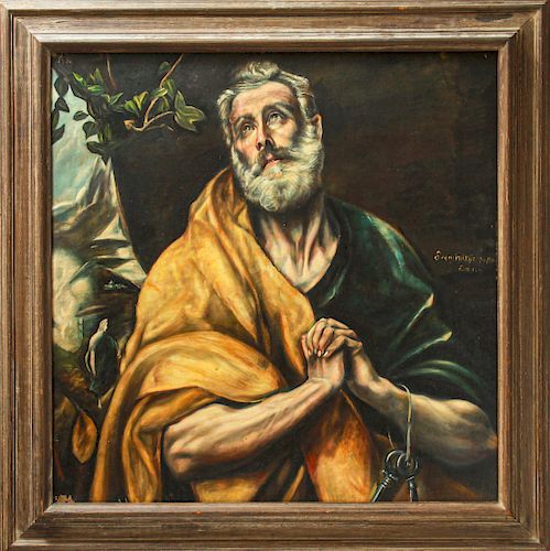 After El Greco The Tears of St Peter Oil on Canvas