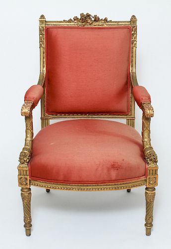 Continental Carved Wood Arm Chair, 19th Century