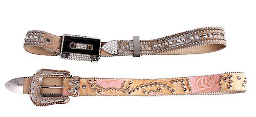 B.B. Simon Swarovski & Leather Ladies' Belts, 2