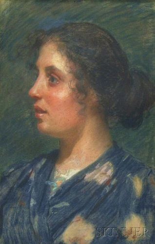 Attributed to Stefano Novo (Italian, 1862-1927)      Portrait of a Young Woman in Profile.