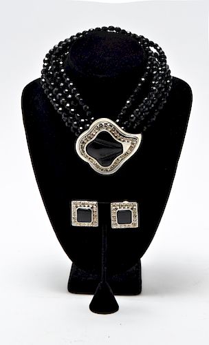 Tess Sholom Bill Blass Modern Necklace & Earrings