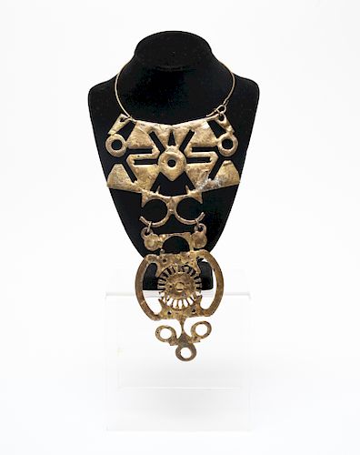 Norma Flanagan Modern Brass Pendant Necklace