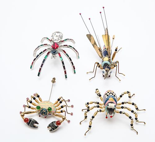 Spider, Grasshopper & Crab Costume Pins, 4