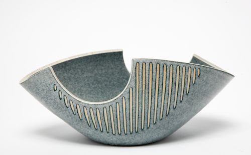 Japanese Modern Striped Ceramic Bowl