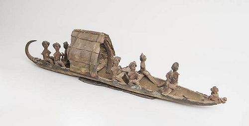 African Carved Wood Boat